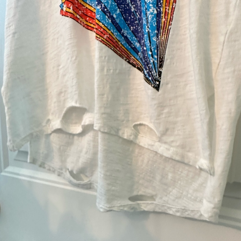 Jaded Gypsy KISS distressed white tee Small/Medium - Picture 5 of 8